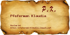 Pfeferman Klaudia névjegykártya